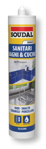 Silicone Acetico Sanitari Cartuccia 300ML Soudal