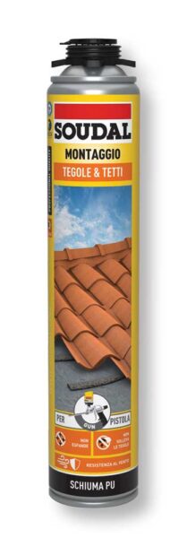 Schiuma Poliuretanica Incollaggio Tegole e Tetti Pistola 300ML Grigio