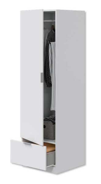 Armadio 1 anta + 1 cassetto 50x51x170h bianco