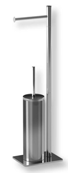 Piantana WC portarotolo e scopino acciaio cromato