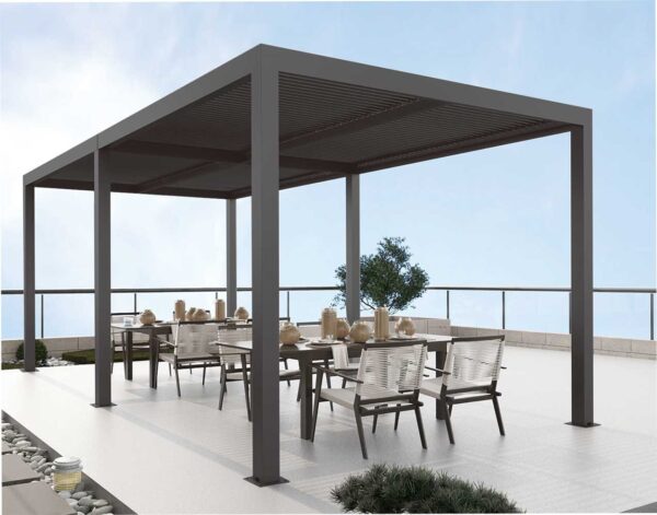 Pergola Bioclimatica Atena100 3x4x2,5H Alluminio Grigio
