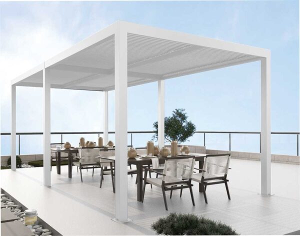 Pergola Bioclimatica Atena100 3x6x2,5H Alluminio Bianco