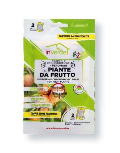 Trappola per piante da frutto adesive cromotropiche a feromoni