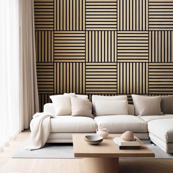 Pannello Murale Doghe Fonoassorbente cm.60x60x1,3