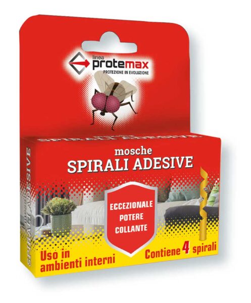 Spirali Adesive Mosche Astuccio 4PZ