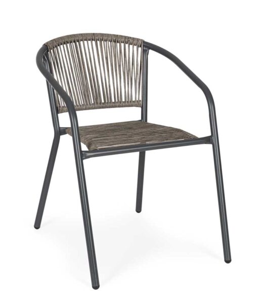 Sedia Basilia 54x63x74h Grigio Scuro