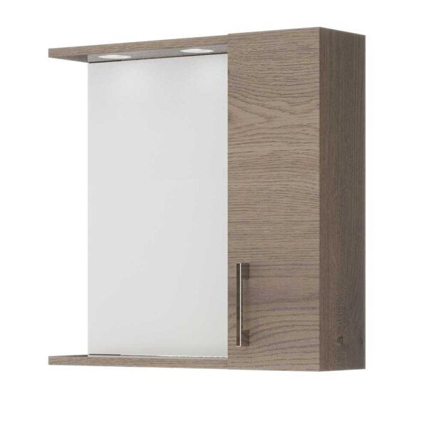 Specchiera contenitore 1 anta 2led cm.58x17x60H noce americano