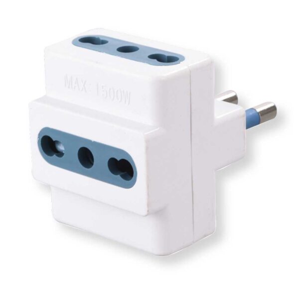 Adattatore Spina 16A 2P+T, 3 Presa Bipasso 10/16A 2P+T