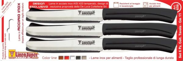 Set 6 Coltelli da Tavola Dentati