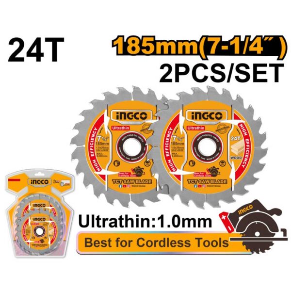 Set 2 Dischi 185MM taglio legno per CSLI1851