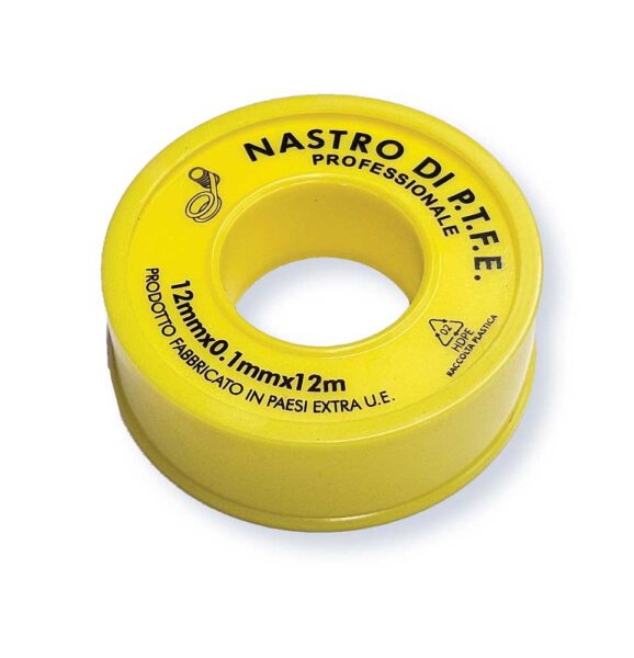Nastro teflon P.T.F.E gas mm.12x12 metri spessore 0,10 mm