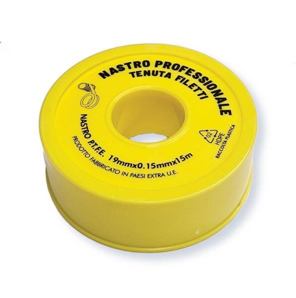Nastro teflon P.T.F.E gas mm.19x15 metri spessore 0,15mm