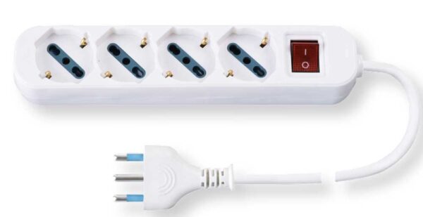 Multiprese con interruttore Schuko bipasso cavo 3mt Eurostar