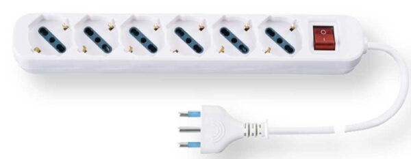 Multiprese con interruttore Schuko bipasso Eurostar