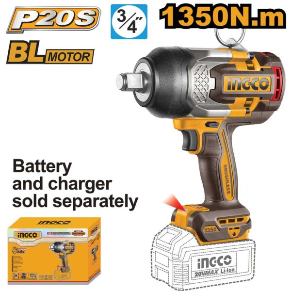 Avvitatore ad Impulsi 20V da 3/4P. 1350N.m Nudo