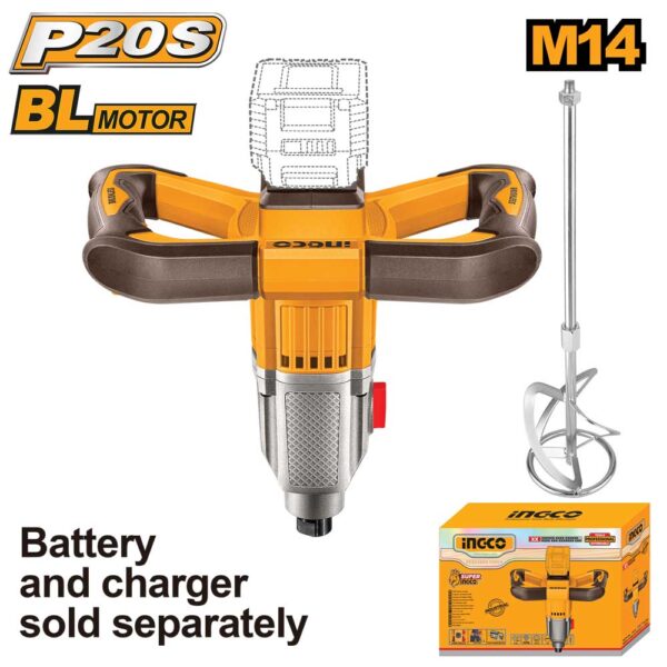 Miscelatore a Batteria 20V Nudo Ingco