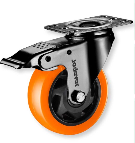 Ruota PP+PVC 50MM Piastra Girevole con Freno