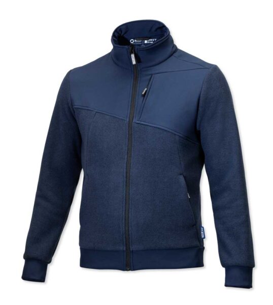 Felpa Pile con Zip Sparco Crestone Blu