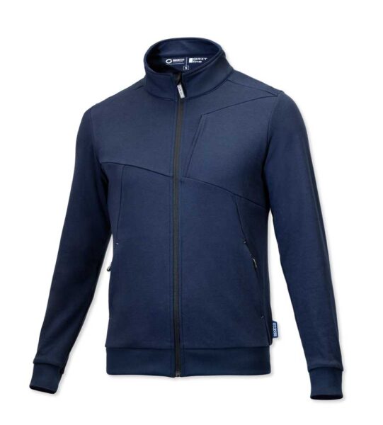 Felpa Sparco Plata con Zip Blu