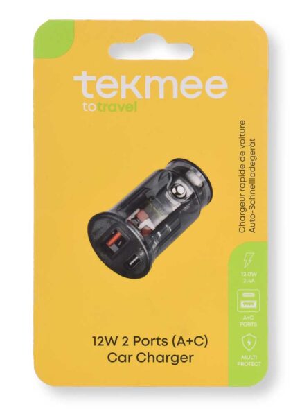 Caricatore Auto 12W Type-C/Usb Tekmee