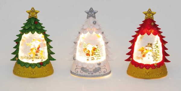 Albero di Natale H15CM Mix 3 Colori Led Bianco Caldo a Batteria